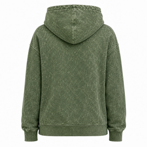Sweat à capuche personnalisé pour femme, en coton épais, coupe oversize, effet délavé, poignets côtelés, capuche ajustable, tendance - Product Image 2