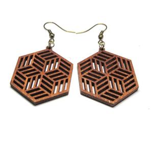 Pendientes de Madera Grabados con Láser de Calidad Superior, Estilo Vintage para Fiestas y Aniversarios - Product Image 1