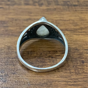 Classic Designer <b>925</b> <b>Silver</b> <b>Ring</b> Feature Teardrop Moonstone Filigree Beaded Band Anniversary Jewelry Gift for Her - Product Image 4