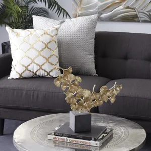 Escultura Metálica 3D Decorativa Contemporánea Hecha a Mano, Adorno Artístico para el Hogar, Decoración Moderna de Lujo para Sala de Estar, Bañada en Oro - Product Image 6