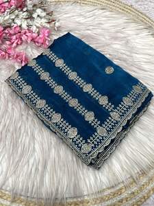 Sari Karsh Exclusivo de Diseño Elegante con Blusa Estilosa, Moderno y Étnico, Última Tendencia India, Ropa de Fiesta Modesta para Mujer - Product Image 2