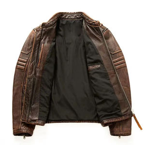 Chaqueta de Cuero Vacuno para Hombre con Pelo de Vaca, Diseño OEM Personalizado, Bolsillos con Cremallera, Prenda Exterior Elegante con Pelo de Vaca - Product Image 5