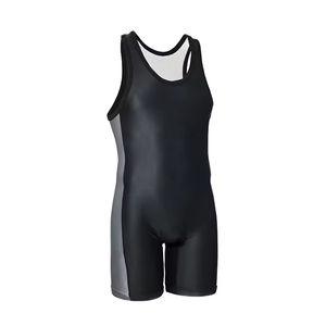 High Quality Professional Men's Wrestling Singlets Customized Sportswear Stretch Spandex Weightlifting Uniforms Factory - Product Image 2