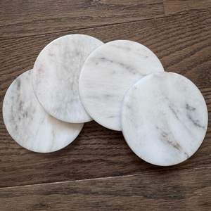 Pure <b>Marble</b> Luxe Premium White <b>Marble</b> <b>Coasters</b> Set Irregular Engraved Handmade Eco-Friendly Drink <b>Coaster</b> for Coffee Table Home - Product Image 4