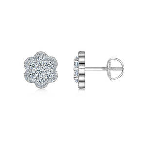 Pendientes de tuerca Abbott Butterfly Camellia de moda, chapados en oro, con moissanita fina de corte brillante redondo y engaste de garra, para uso diario - Product Image 6