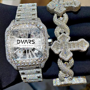 Reloj de Aleación con Diamantes de Moissanita para Hombre y Mujer, Elegante y Lujoso, Correa de 20 mm, Joyería de Moda - Product Image 3