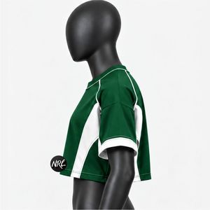 T-shirts unis et courts pour femmes, de haute qualité, personnalisés, 100% coton respirant, tendance estivale, vêtements décontractés pour femmes - Product Image 4