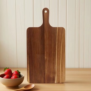 Planche à découper rectangulaire en bois naturel écologique REHMAN CRAFT avec poignée intégrée et trou de suspension - Product Image 5