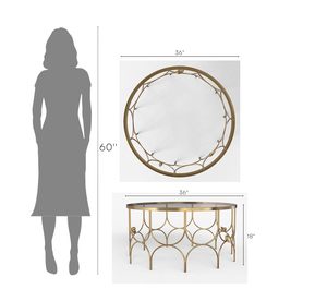 Modern Round Coffee <b>Table</b> for Living Room Waterproof <b>Solid</b> <b>Wood</b> Centre <b>Table</b> with Metal <b>Top</b> Stylish Contemporary Home - Product Image 3