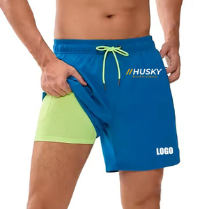 Pantalones Cortos de Compresión Unisex de Nailon y Elastano, Cintura Elástica, Bolsillo Oculto, Logotipo Personalizado, Secado Rápido, Ligeros, Transpirables - Product Image 2