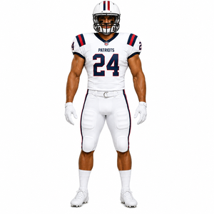 Conjunto de Uniforme de Fútbol Americano Personalizado para Hombre, Color Morado y Negro, Impresión por Sublimación, Jersey y Pantalones Transpirables para Adultos - Product Image 1