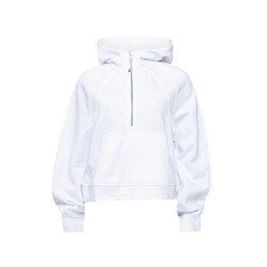 New Winter Style Fleece <b>Zip</b> <b>up</b> Long Sleeve Sports Winter Outdoors Fitness Warm Hoodies Women <b>Crop</b> Top Hoodies Made Pakistan - Product Image 1