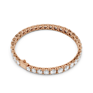Pulsera de Diamantes Cultivados en Laboratorio, Chapada en Oro de 14K, Corte Brillante Redondo, Brazalete Eternity para Mujer, Regalo, Uso en Fiestas - Product Image 3