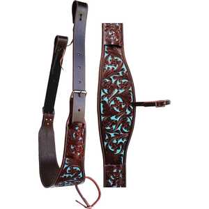 Sangle en cuir marron usiné Cinch Horse Western Saddle Billets avec logo personnalisé Horse Products - Product Image 1