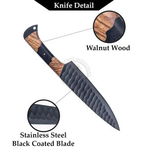 New Article Custom Made J2 Steel Powder Coated <b>Sharp</b> Hammered Blade 5-Piece Luxury Kitchen Chef <b>Knife</b> <b>Set</b> Ambidextrous W/ Resin - Product Image 4