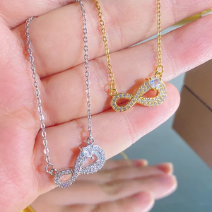 สร้อยคอรูปสัญลักษณ์ ทำจากสแตนเลส 304 ชุบทอง 0.03µm พร้อมประดับเพทายบนสายเคเบิล - Product Image 5