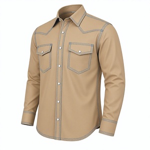 Chemise de travail occidentale pour homme 2026 de haute qualité, ignifuge, indéchirable, respirante, triple couture, robuste, pour soudure, sans couture - Product Image 3