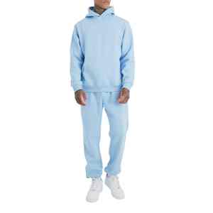 Conjunto de chándal de 2 piezas de algodón grueso, holgado y extragrande, con lavado ácido y pedrería, unisex, con sudadera con capucha y pantalón de chándal, de fabricante - Product Image 1