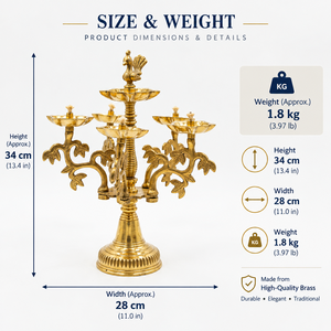 Handcrafted Brass Peacock <b>Oil</b> <b>Lamp</b> Stand Multi Diya Holder Traditional Temple Puja Decor Wholesale Festive Indian <b>Oil</b> Lantern - Product Image 5