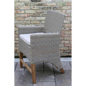 Outdoor PE Wicker Armchair <b>Stackable</b> Rattan <b>Dining</b> <b>Chair</b> Waterproof Patio Garden Hotel Resort Furniture - Product Image 4