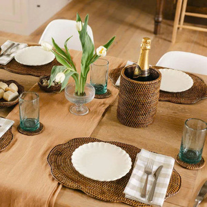 Set de table ovale en rotin festonné, best-seller, avec un nouveau design, personnalisation OEM & ODM pour la couleur et la taille, prix compétitifs. - Product Image 6