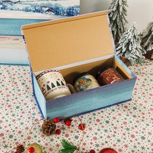 TH CBB-572 Premium Magnetic Closure Gift Box Rigid Cardboard Packaging Box for Christmas Holiday Gift Set Candle Mug Storage Box - Product Image 5