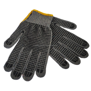 Gants de travail en tricot gris avec points antidérapants noirs, texture intégrale en coton, poignet en tricot, gants de sécurité polyvalents - Product Image 5