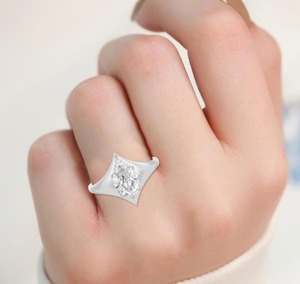 Élégante bague en or rose avec diamant de laboratoire 1,91 CTW, taille poire, solitaire, halo, pour fiançailles, bijoux fins, cadeau pour femme - Product Image 3
