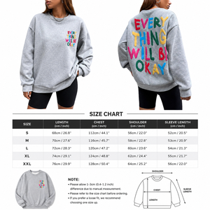 Todo irá bien con esta sudadera con capucha de invierno de corte regular |   Sudadera Gráfica Unisex Ecológica - Product Image 2