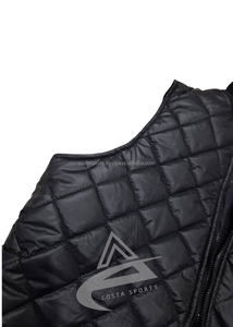 Vestes matelassées d'affaires décontractées pour hommes Manteau chaud sans manches à fermeture éclair avec poches Gilet matelassé noir d'hiver - Product Image 3