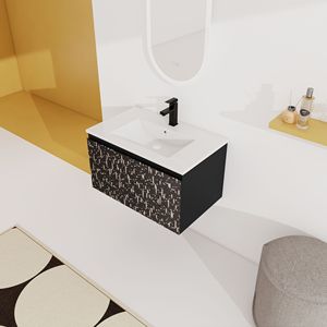 Mobile bagno sospeso da 30 pollici con lavabo in ceramica e anta con chiusura ammortizzata, kit di montaggio (KD) - Product Image 6
