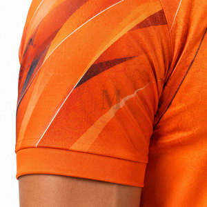 Export Quality Orange Stripe Polo Shirt Breathable Lightweight Fabric <b>Classic</b> Collar Short Sleeve Active Lifestyle Wear - Product Image 6