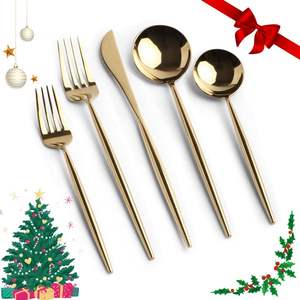 Ensemble de couverts en satin doré impérial, inspiré du patrimoine royal, vaisselle de luxe pour la table - Product Image 5