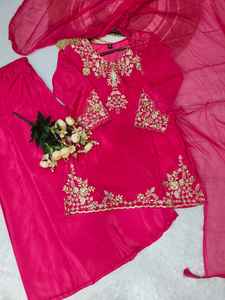 Conjunto de Salwar Kameez de Seda Pura India y Pakistaní, Ropa Étnica Tradicional de Verano para Mujer, para Fiestas, Bodas y Ocasiones Casuales - Product Image 6