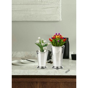 Jarrón decorativo plateado de diseño elegante para mesa, jarrón para flores de menta, para centros de mesa florales de boda, eventos, fiestas, decoración del hogar - Product Image 3