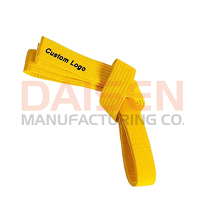 Ceinture de Taekwondo jaune avec logo personnalisé, tissu durable, équipement d'entraînement d'arts martiaux unisexe - Product Image 3