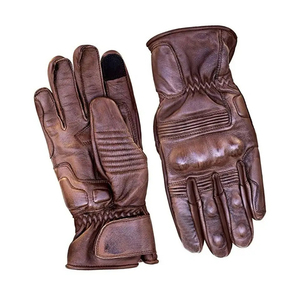 Gants de moto en cuir antichoc antidérapants compatibles écran tactile avec fermeture auto-agrippante pour la route et les activités de plein air - Product Image 5