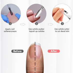 Coupe-cuticules en acier inoxydable, pousse-cuticules, coupe-ongles 3-en-1, ensemble d'outils de manucure et pédicure pour les ongles des mains/des pieds, peaux mortes - Product Image 5