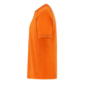 T-shirt à col rond orange à manches courtes, en polyester respirant, unisexe, coupe classique, toutes saisons, couleur unie, vêtements de sport - Product Image 3