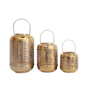 Lámpara de mesa colgante decorativa de metal de latón estilo marroquí hecha a mano con acabado dorado vintage para decoración del hogar. - Product Image 3