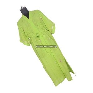 Robe de soirée vintage KL019 pour femmes africaines, style kaftan kimono à manches longues, style ethnique indien, tissu en polysoie - Product Image 1