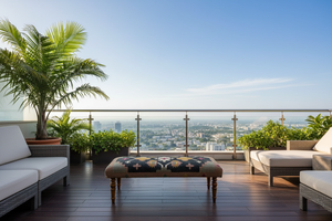 Banco Kilim de Yute y Lana Tejido a Mano – Banco Otomano de Madera Tapizado Estilo Bohemio - Product Image 2