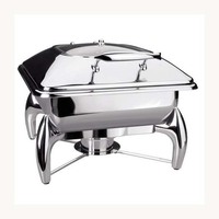 Plat de service de luxe en acier inoxydable pour buffet d'hôtel, écologique, avec couvercle, chauffe-plats élégant et personnalisable, nouvelle arrivée