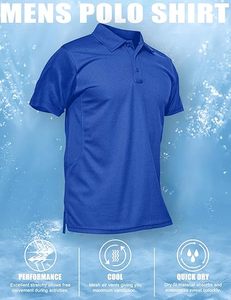 Polo Azul Rey para Hombre, Manga Corta, Tejido de Punto, Casual, para Golf, con Logotipo Personalizado, Uniforme - Product Image 2