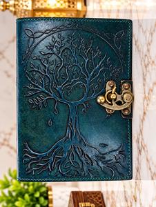 Diario de Cuero Envejecido con Árbol de la Vida, Cuaderno Hecho a Mano con Grabado Celta, Cierre Antiguo, 7x5 Pulgadas, Diario Vintage 200-400 - Product Image 6
