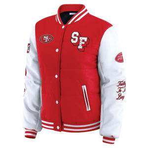 เสื้อแจ็คเก็ตวาร์ซิตี้แบบกลับด้านได้ รุ่น SF 49EARS  ผ้าขนสัตว์เคลือบกันหนาว  ตกแต่งด้วยงานปักและลายพิมพ์แบบซับลิเมชั่น - Product Image 4