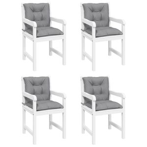 Cuscini per sedie da giardino con schienale basso grigio 4 pezzi 39.4 cuscini e cuscini in tessuto da esterno "x 19.7" x 2.8" - Product Image 4