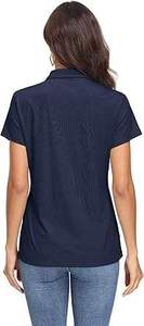 Polo de Alta Calidad Personalizado para Mujer, Corte Ajustado, 100% Algodón, Cuello en V, Buen Precio, con Decoración de Logotipo Impreso en Capas - Product Image 5