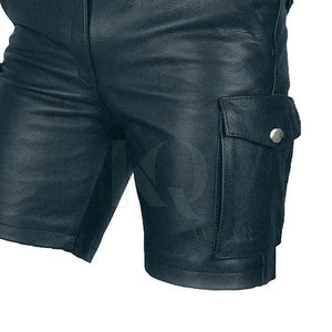 Shorts en cuir véritable pour homme, coupe structurée et construction haut de gamme durable - Product Image 5
