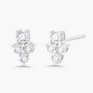 Wholesale Dainty Cluster Lab Diamond Studs 18k Solid Gold Minimalist Tiny Diamond <b>Earrings</b> for Women Everyday Real Fine Jewelry - Product Image 4